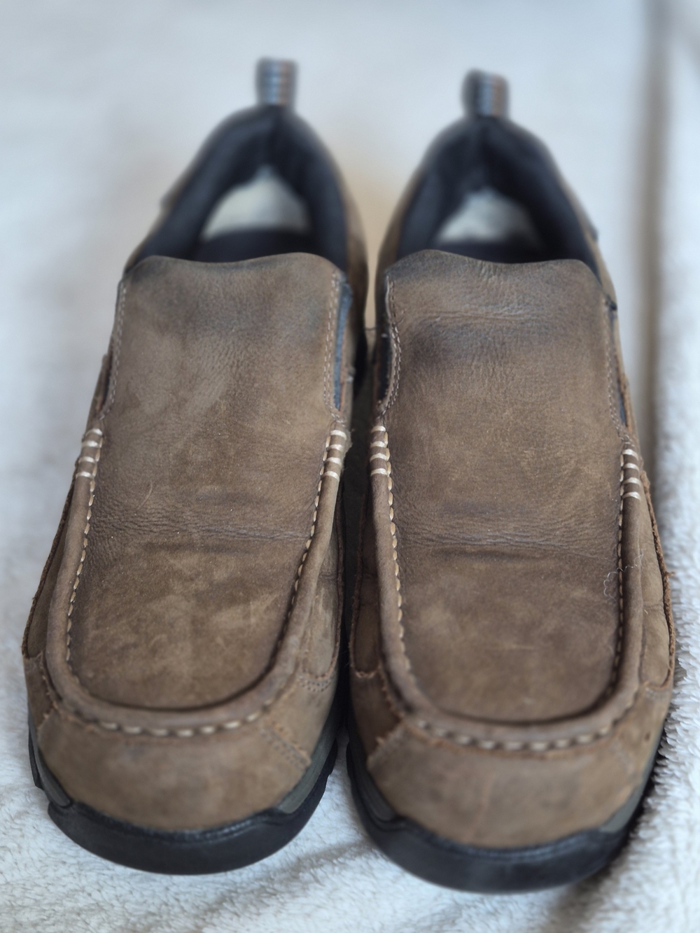 Ariat Men's Brown Leather Slip-On Driving Loafers 9D